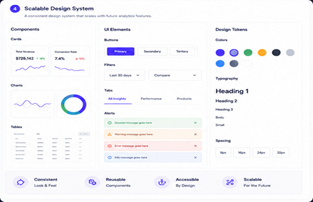 Shopify Merchant Analytics design system — reusable components and consistent patterns across the dashboard